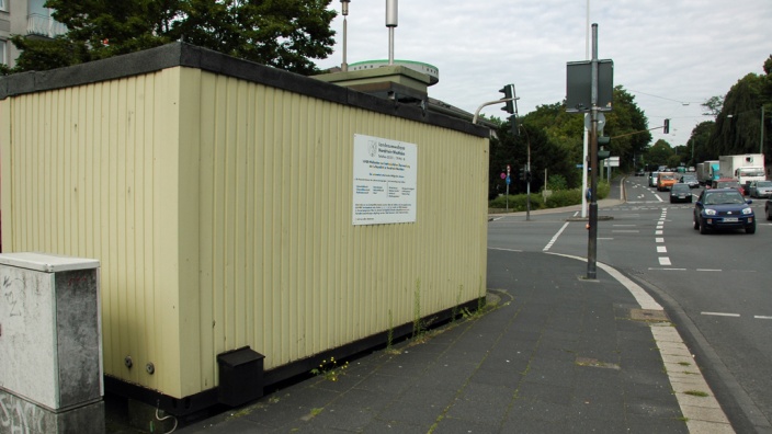 Das Bild zeigt den alter Standort des Messcontainers am Emilienplatz.